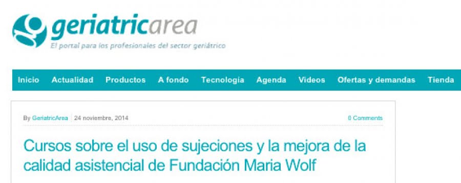 Cursos sobre el uso de sujeciones y la mejora de la calidad asistencial de Fundación Maria Wolff