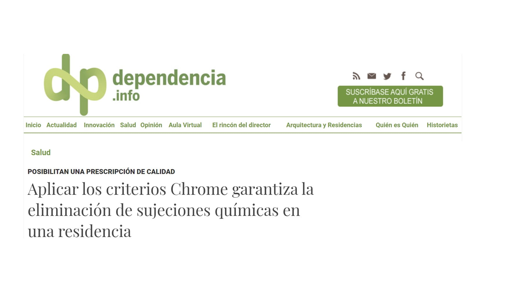 Artículo de Dependencia.info y entrevista a Ruben Muñiz sobre Criterios CHROME®